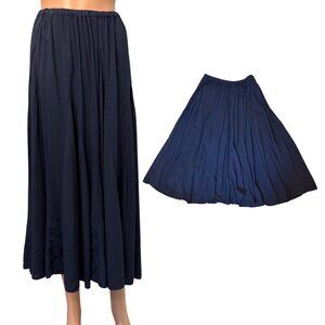 CP Shades Women’s Large Navy A-Line Pull-On Ankle Length Maxi Skirt